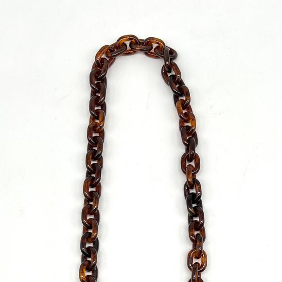 CLARE V Shoulder Chain Strap Mini Round Link Tortoise Gold Handbag Accessory NEW - Picture 9 of 12